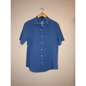 Mercer+Mettle Blue Stretch Button Front Shirt Medium